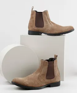 Bota Masculina Oneself Chelsea em Suede Caramelo 42