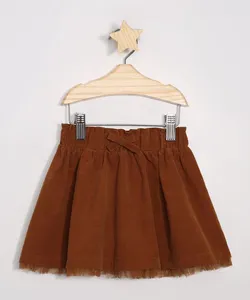 Saia Infantil de Veludo com Tule Caramelo 3