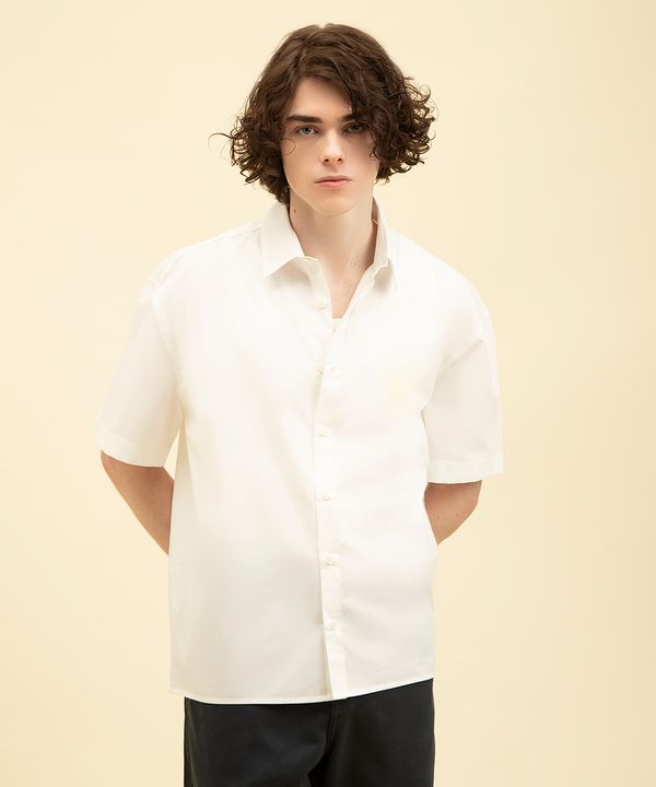 camisa de algodão manga curta off white G