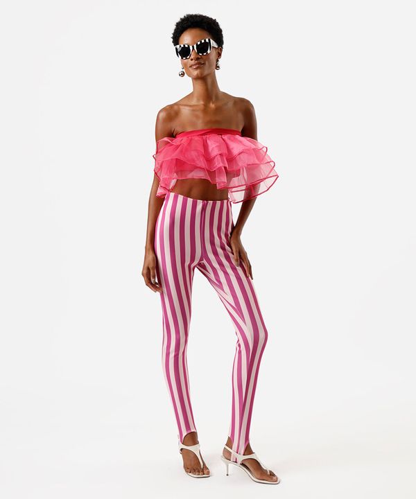 calça legging fusô feminina listrada rosa GG