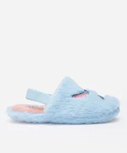 pantufa infantil stitch com antiderrapante azul 29-30