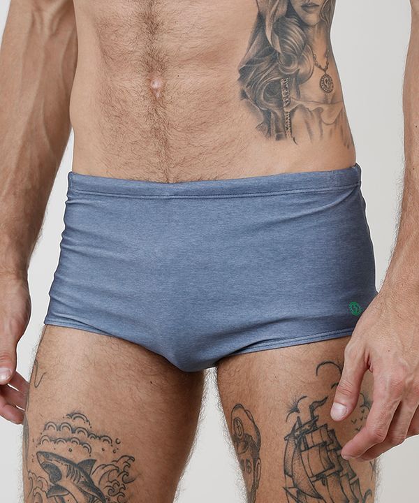 Sunga Masculina Tradicional Proteção UV50+ Cinza Mescla M
