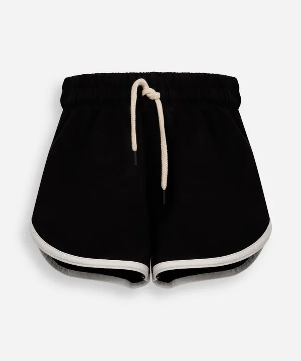 short básico infantil em moletom preto 12
