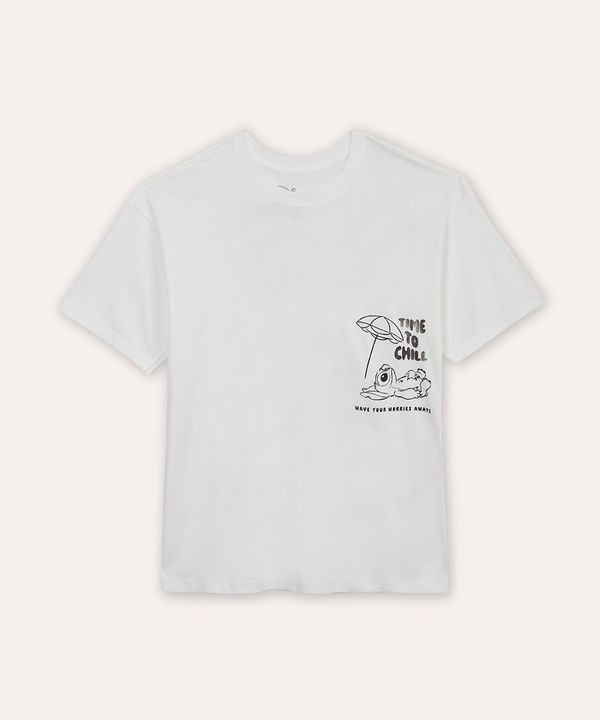 camiseta juvenil oversized stitch off white 12