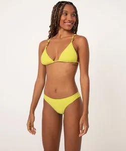 biquíni calcinha tanga duplo canelado com proteção uv50 verde claro G