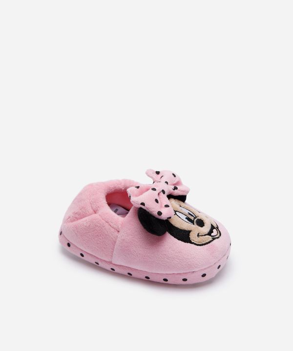 pantufa infantil minnie mouse rosa 21-22