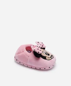 pantufa infantil minnie mouse rosa 21-22