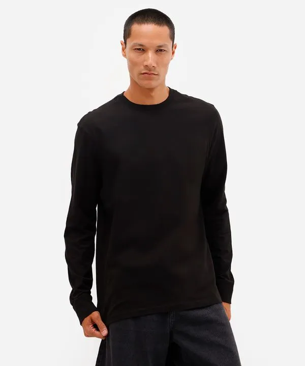 blusa comfort masculina de algodão manga longa preta PP