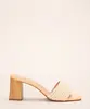 tamanco feminino salto médio tira corda off white 37