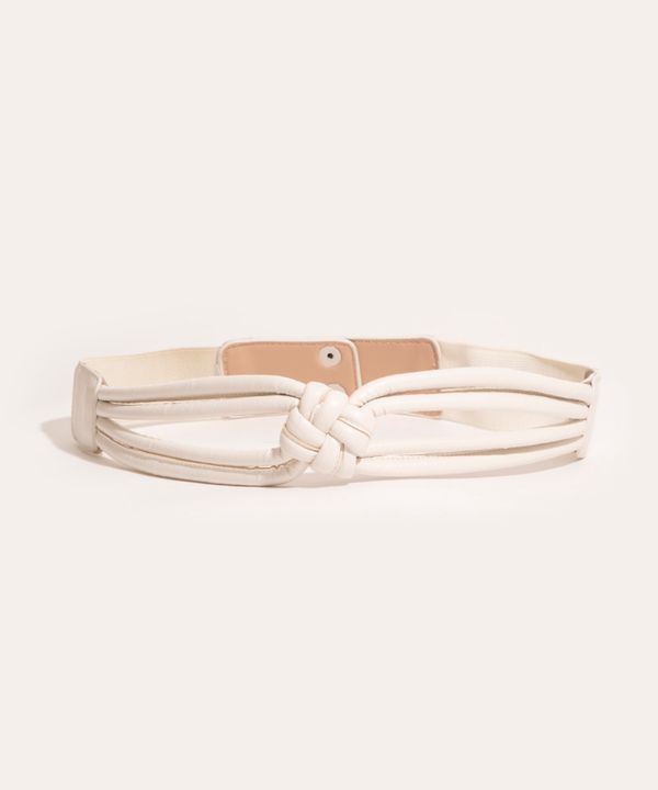 cinto nó elástico off white M