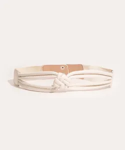 cinto nó elástico off white G