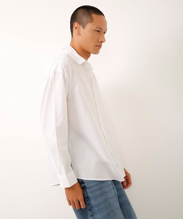 camisa oversized de algodão off white PP