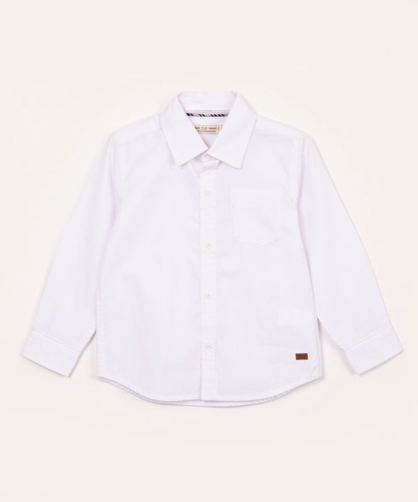 camisa de algodão infantil manga longa branco 3