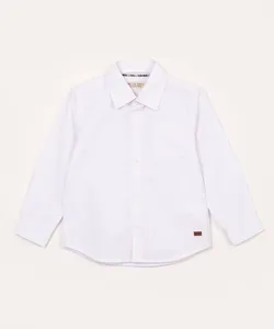 camisa de algodão infantil manga longa branco 5