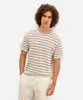 camiseta masculina de tricot listrada bege G