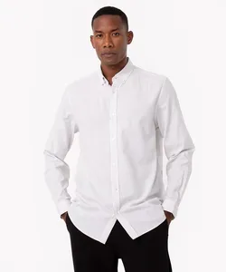 camisa de algodão comfort listrada manga longa off white P