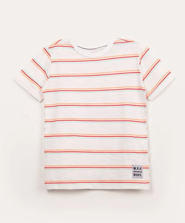 camiseta infantil manga curta listrada off white 12