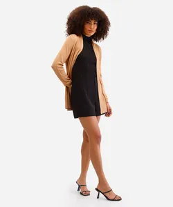 short feminino de alfaiataria com pences preto 40