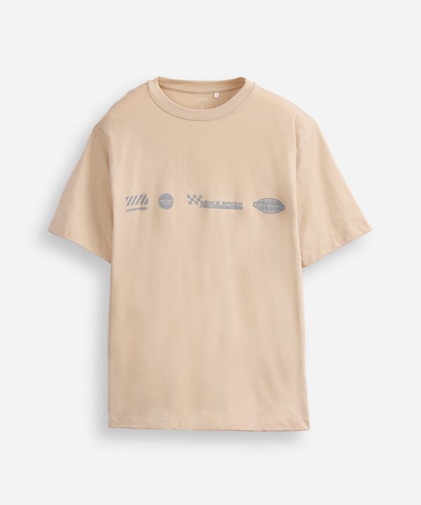 camiseta de algodão juvenil race speed bege 10