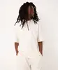 camiseta de algodão oversized gola careca off white G