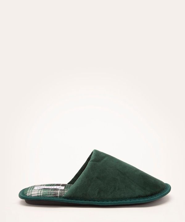 pantufa forrada xadrez verde P