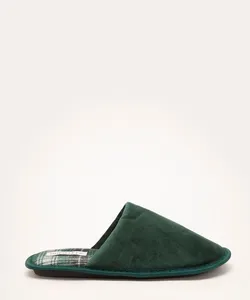 pantufa forrada xadrez verde P