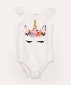 body infantil unicórnio com babado off white 5