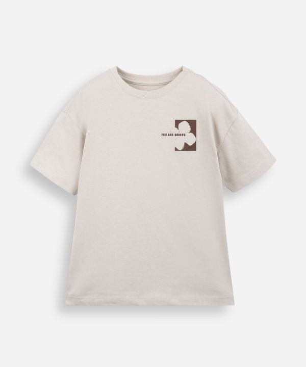 camiseta infantil de algodão trevo bege 4