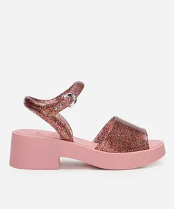 sandália infantil barbie com salto rosa 31