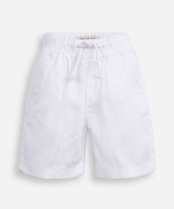 bermuda infantil de algodão com cós elástico branca 3