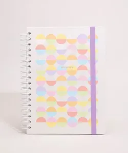 caderno capa dura espiral colegial macarrons pautado 24 cmx 17,5 cm rosa Único