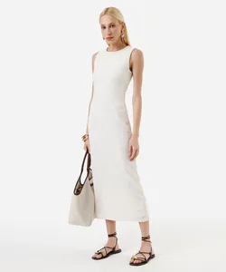 vestido midi feminino laise off white M