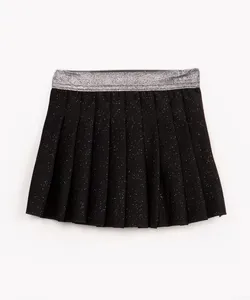 saia de pregas infantil com glitter preta 10
