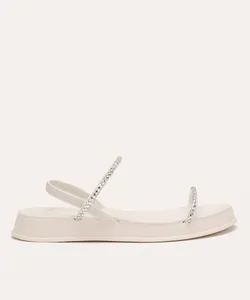 rasteirinha flatform via uno tiras com brilhos off white 34
