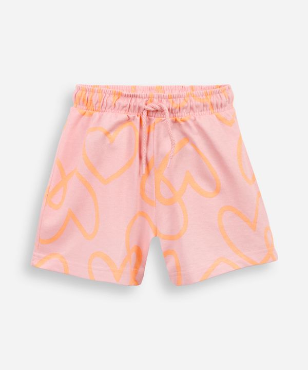 short infantil moletom estampa corações rosa 4