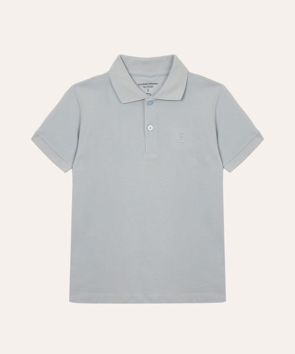 polo de algodão infantil manga curta azul 10