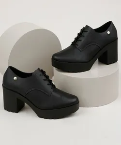 Oxford Feminino Moleca Salto Grosso Alto Preto 35