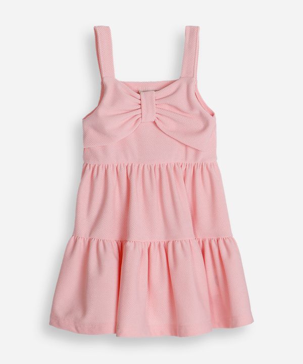 vestido marias infantil com laço texturizado rosa 5