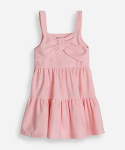 vestido marias infantil com laço texturizado rosa 4