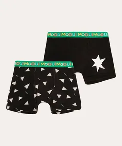 kit de 2 cuecas infantis boxer estrelas mooui preto 2