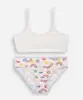 conjunto de calcinha e top infantil estampado delrio off white G