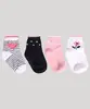 Kit de 4 Meias Infantil Cano Médio Estampado "Love" Poá e Listrado com Antiderrapante Multicor 9-12