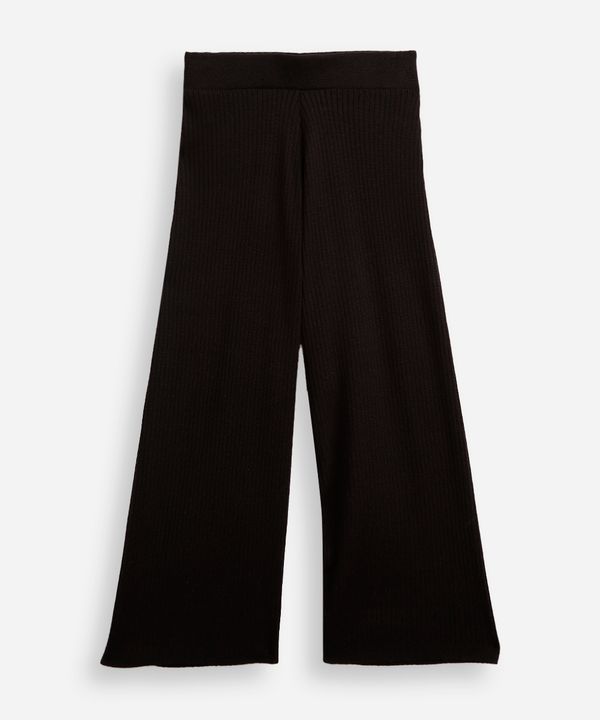 calça reta infantil de tricot canelado preta 4