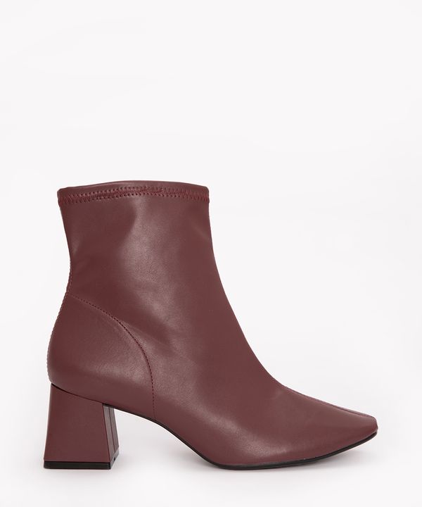 bota cano curto salto bloco médio verniz oneself vinho 37