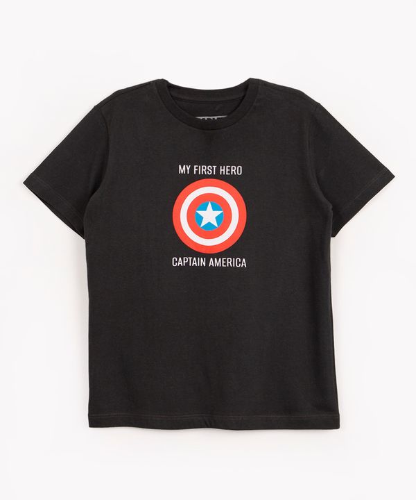 camiseta de algodão infantil capitão américa manga curta chumbo 8