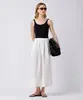 saia midi feminina de algodão com pregas mindset off white PP