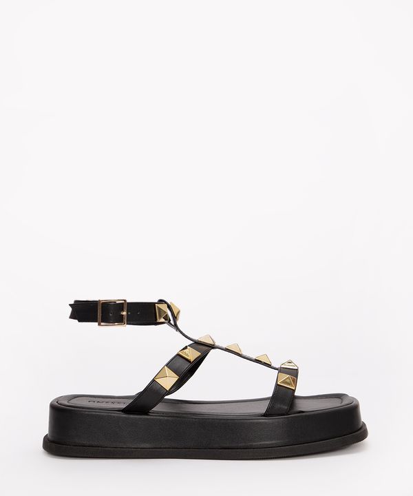 rasteirinha flatform com tachas oneself preta 34