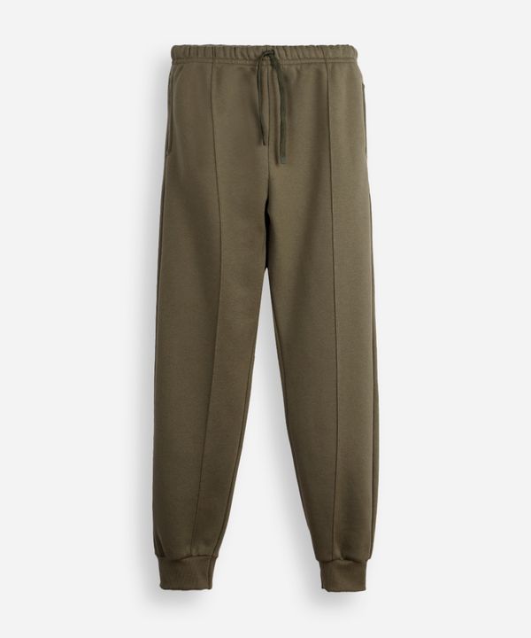 calça jogger juvenil de moletom com nervura verde 10