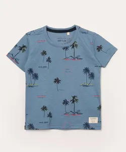 camiseta infantil de algodão summer azul médio 2