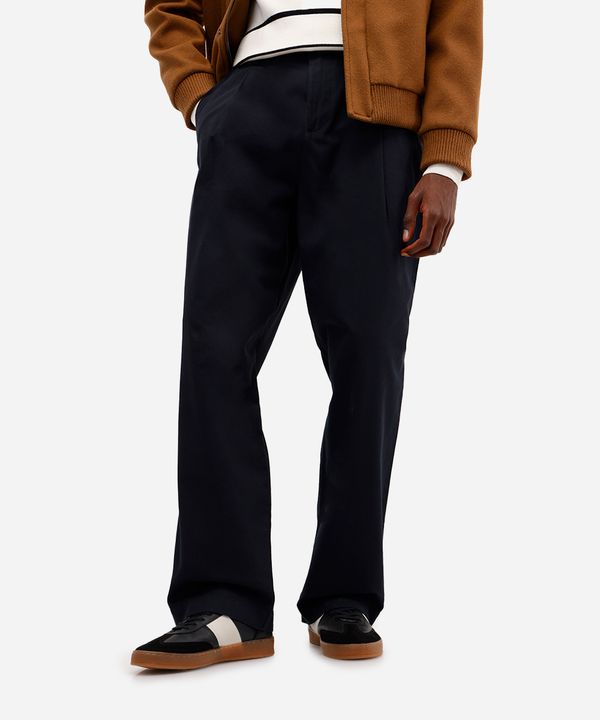 calça baggy masculina de sarja com pregas preta 42